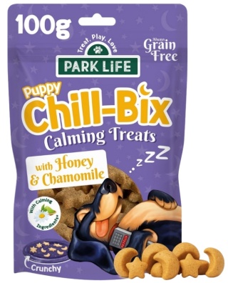 Park Life Chill Bix Calming Mini Uspokajające ciasteczka dla psów z miodem i rumiankiem 100g