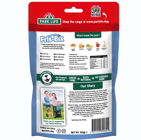 Park Life Fris Bix Frisbee Shaped Biscuits Ciasteczka z masłem orzechowym 100g