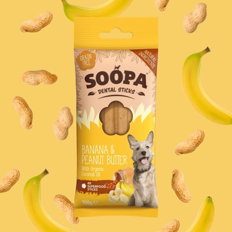Soopa Dental Stick Banan i Masło orzechowe 100g