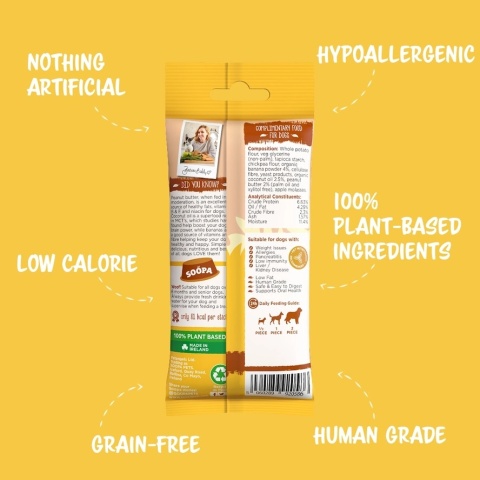 Soopa Dental Stick Banan i Masło orzechowe 100g
