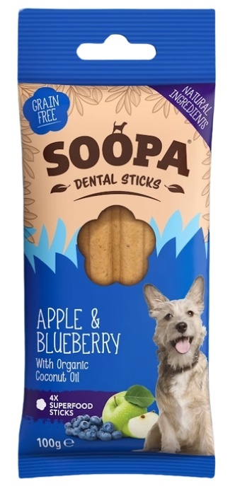 Soopa Dental Stick Jabłko i borówka 100g