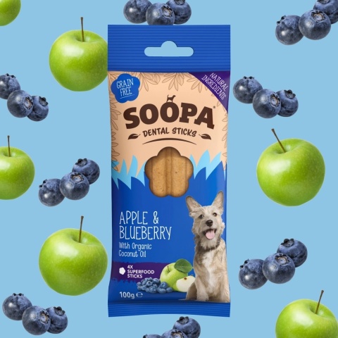 Soopa Dental Stick Jabłko i borówka 100g