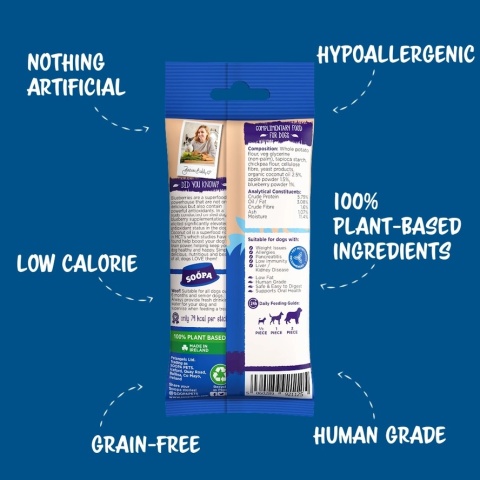 Soopa Dental Stick Jabłko i borówka 100g
