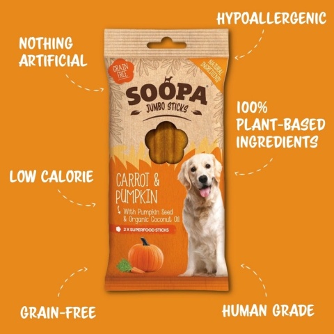 Soopa Dental Stick Jumbo Marchewka i Dynia 170g