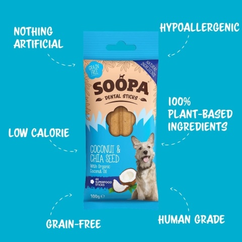 Soopa Dental Stick Kokos i Nasiona Chia 100g