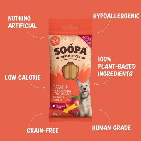 Soopa Dental Stick Mango i maliny 100g