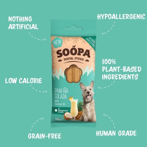Soopa Dental Stick Paw-Na Colada Kokos i ananas 100g