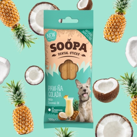 Soopa Dental Stick Paw-Na Colada Kokos i ananas 100g