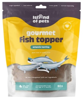 Island of Pets Fish Topper Dosmaczacz z atlantyckich śledzi 80g