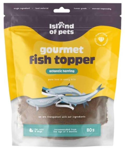 Island of Pets Fish Topper Dosmaczacz z atlantyckich śledzi 80g