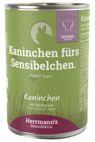 Karma mokra dla psa Herrmann's Manufaktur Sensitive Królik 400g