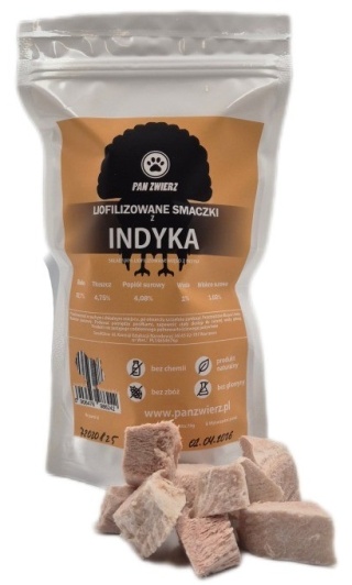 Liofilizowane smaczki dla psa Pan Zwierz Indyk 70g