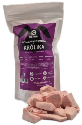 Liofilizowane smaczki dla psa Pan Zwierz Królik 70g
