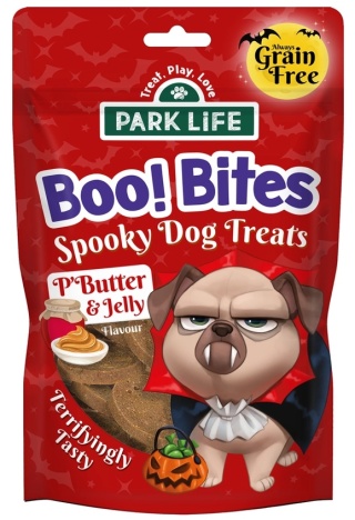 Park Life Boo! Spooky Dog Treats Smaczki dla psa z Masłem orzechowym i galaretką 100g