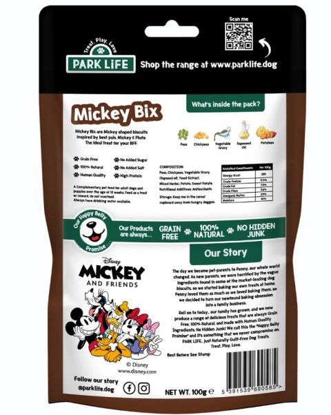 Park Life Mickey Bix Ciasteczka dla psa z warzywną polewą 100g