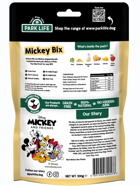 Park Life Mickey Bix Ciasteczka dla psa z serem 100g