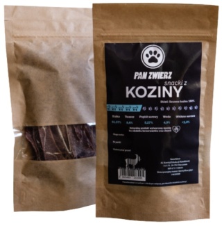 Suszone smaczki dla psa Pan Zwierz Kozina 25g