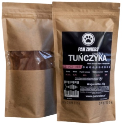 Suszone smaczki dla psa Pan Zwierz Tuńczyk 25g