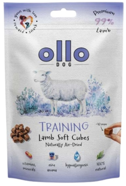 Trenerki dla psa Ollo Air Dried Training Cubes Jagnięcina 80g