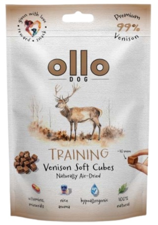 Trenerki dla psa Ollo Air Dried Training Cubes Jeleń 80g