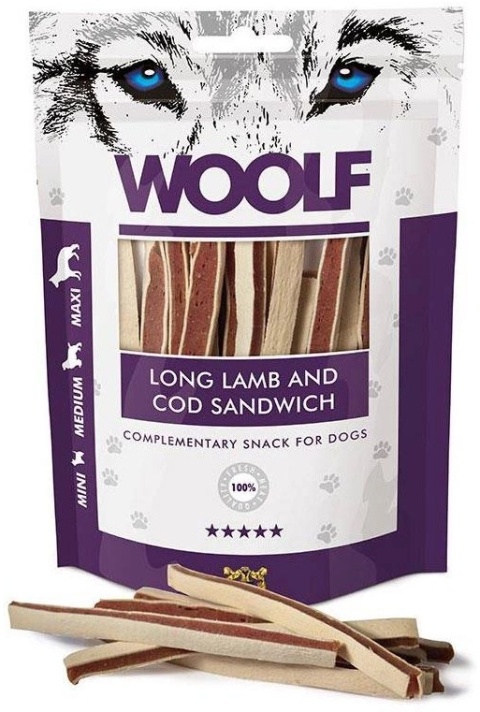 Woolf Lamb and Cod Sandwich Przysmak dla psów z jagnięciną i dorszem 100g