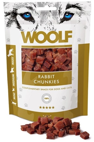 Woolf Rabbit Chunkies Trenerki dla psa z królika 100g