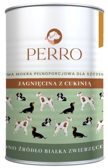 Karma mokra Perro Junior Jagnięcina z cukinią dla szczeniąt 400g
