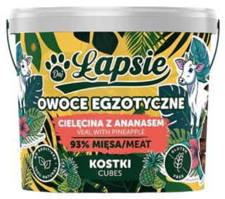 Łapsie Owoce Egzotyczne Mięsne kostki Cielęcina z ananasem 160g