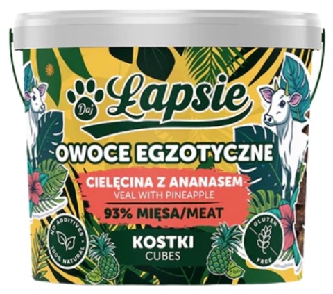 Łapsie Owoce Egzotyczne Mięsne kostki Cielęcina z ananasem 160g