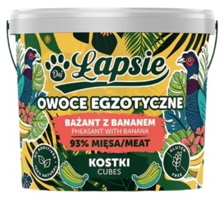 Łapsie Owoce Egzotyczne Mięsne kostki Bażant z bananem 160g