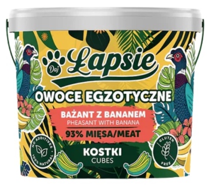 Łapsie Owoce Egzotyczne Mięsne kostki Bażant z bananem 160g