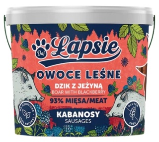Łapsie Owoce Leśne Kabanosy Dzik z jezyną 160g