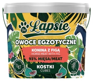 Łapsie Owoce Egzotyczne Mięsne kostki Konina z figą 160g