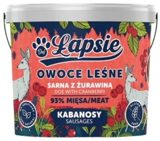 Łapsie Owoce Leśne Kabanosy Sarna z żurawiną 160g