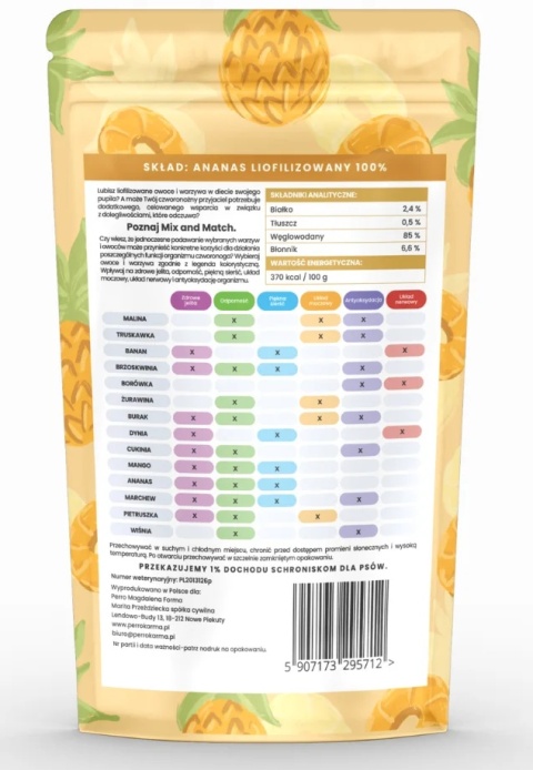 Perro Mix & Match Liofilizowana Ananas 15g