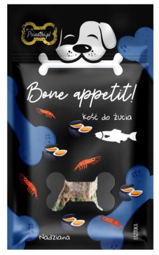 Psiastki Bone Appetit! Kość do żucia z krylem, małżami i łososiem