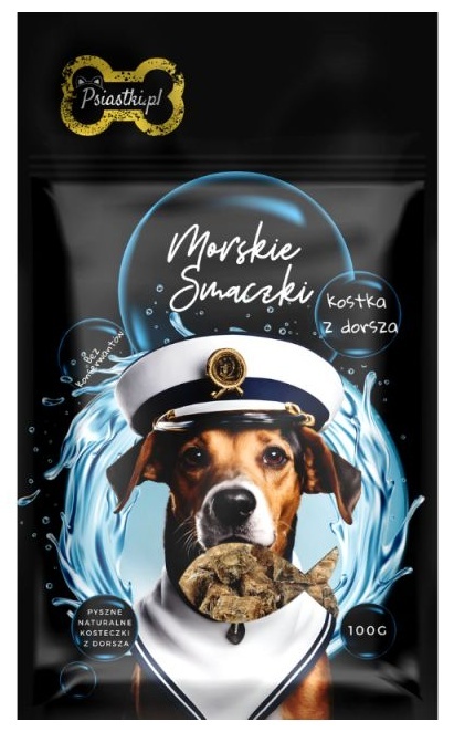 Psiastki Morskie smaczki Kostka z dorsza 100g