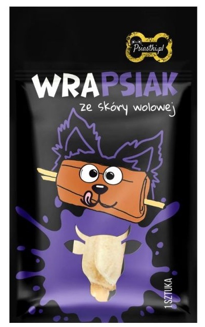 Psiastki Wrapsiak Paluch wołowy w skórze wołowej
