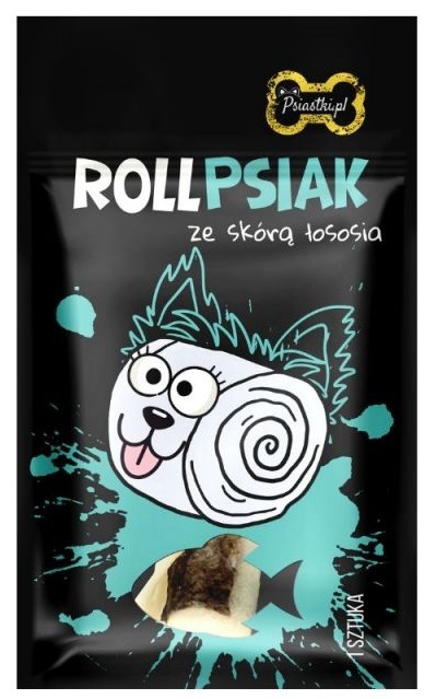 Psiastki Rollpsiak Gryzak wołowy ze skórą łososia