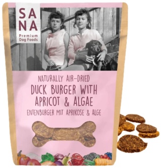 Sanadog Burgery z kaczki z morelami i algami 100g